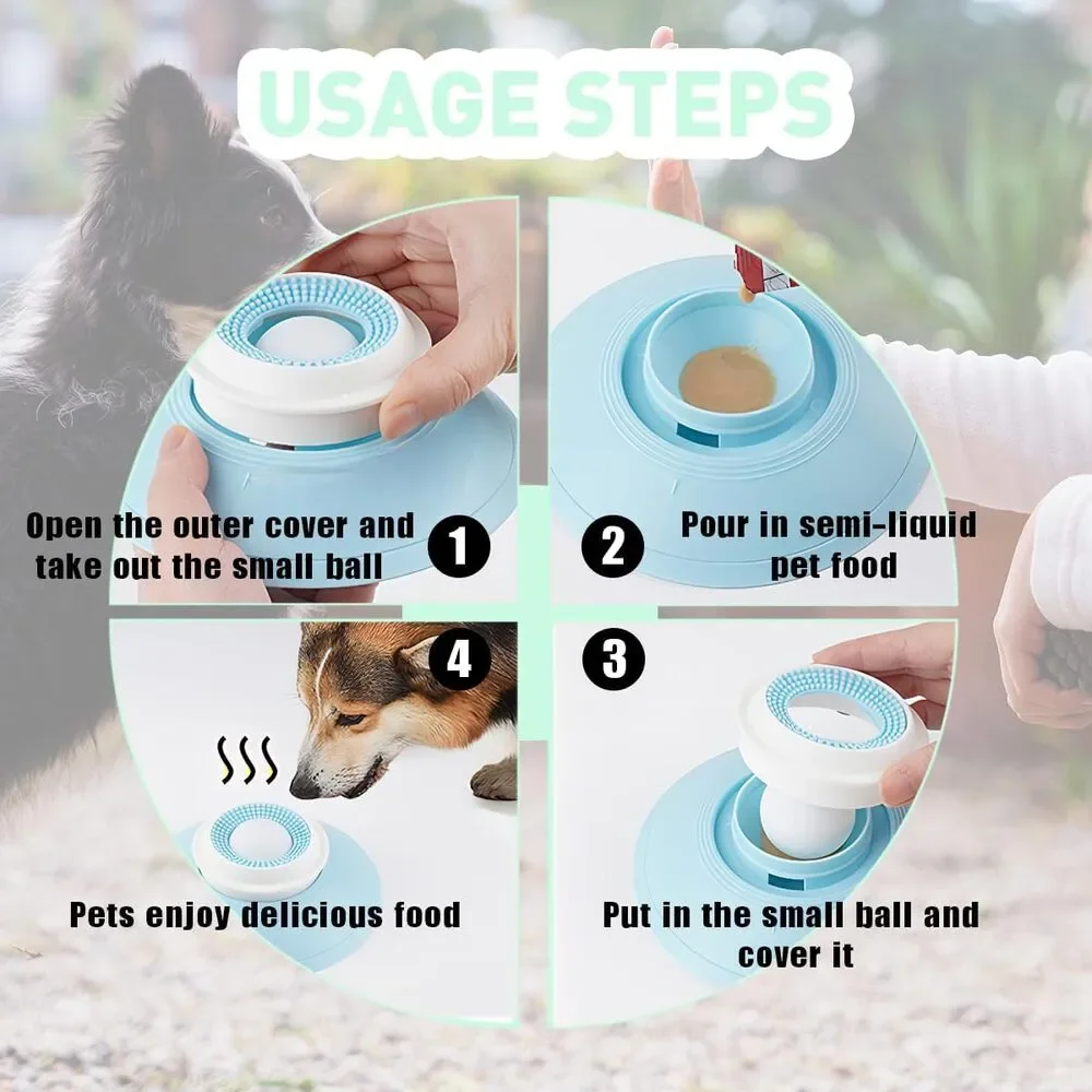 Pet Lick Bowl Liquid Food Slow Feeder Boredom & Anxiety Relief Small Medium Dogs